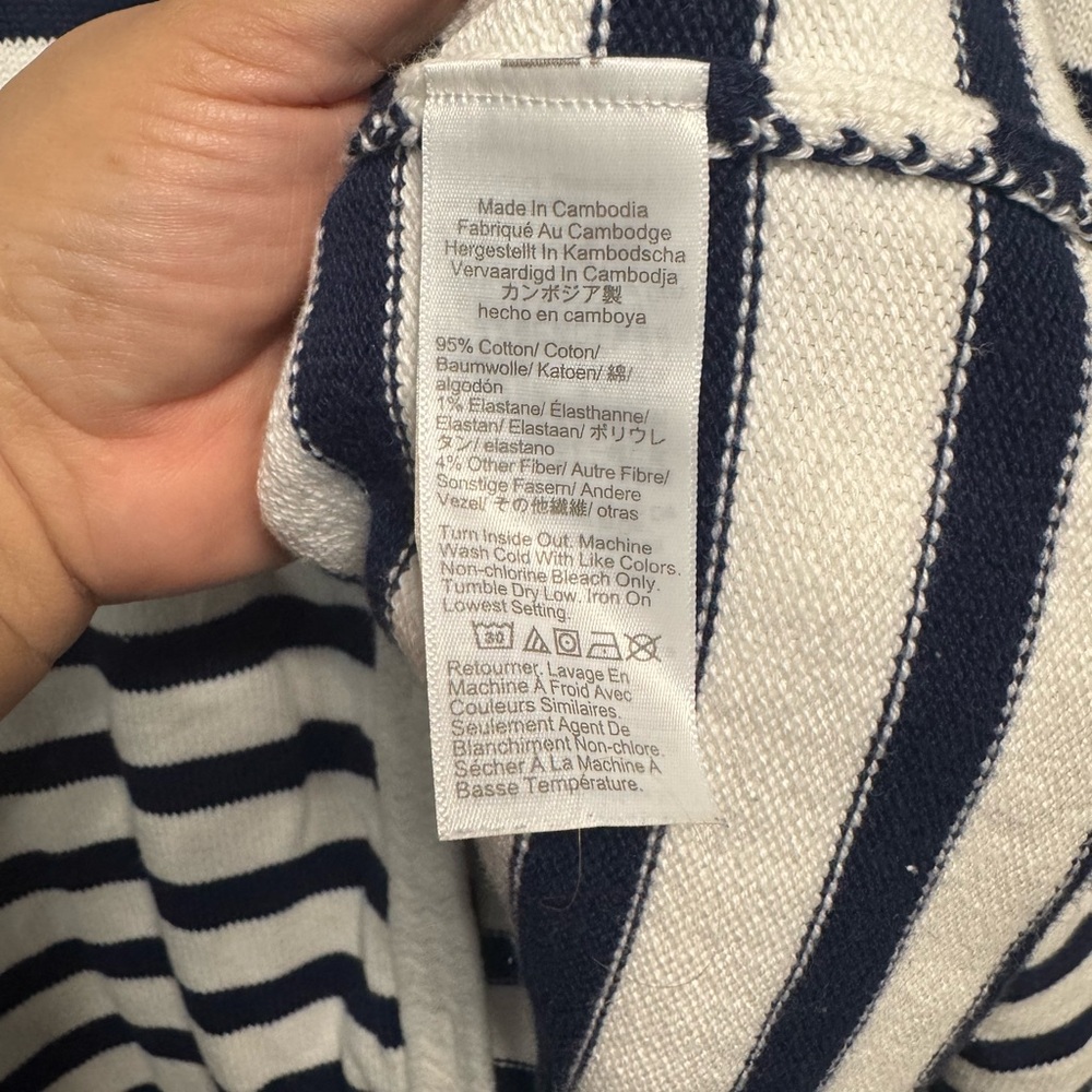 J. Crew Women's Navy and White Striped Cardigan - Picture 3 of 13
